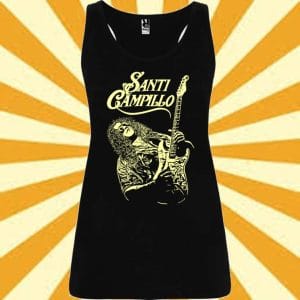 CAMISETA NEGRA MUJER DIBUJO TIRANTES