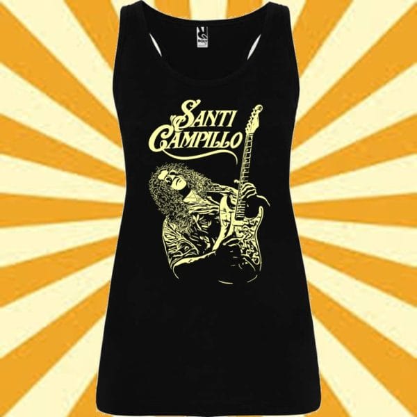 CAMISETA NEGRA MUJER DIBUJO TIRANTES