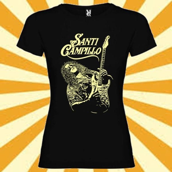 CAMISETA NEGRA MUJER DIBUJO